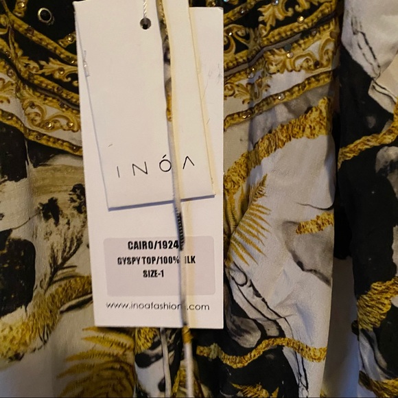 INOA WOMENS SILK Gypsy Top Size 1 (size 10-12) - Picture 3 of 4